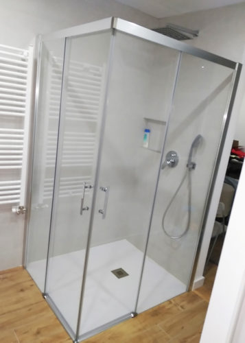 Mampara de ducha en esquina de puertas correderas NOVELLINI Kali AH photo review