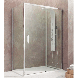 Mampara de ducha GME Aktual puerta corredera transparente con lateral fijo