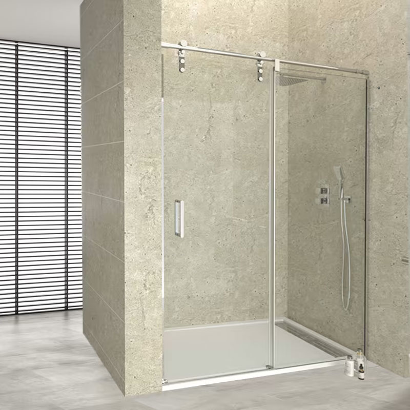 ▷ Mampara ducha frontal fijo + puerta corredera GME Inox 95-180 cm