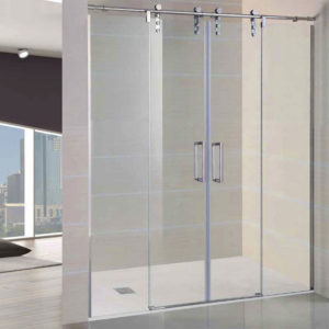 Mampara de ducha GME Moving Spazio corredera de acero inoxidable y cristal transparente