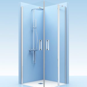Puertas de ducha con fijo de cristal en esquina