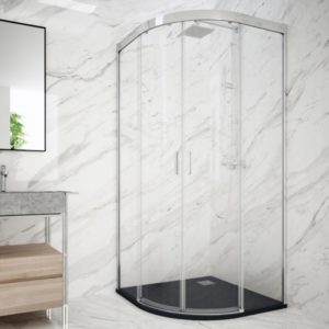 Mampara de ducha circular de esquina en cristal