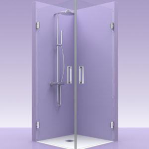 Puertas de ducha de cristal con bisagras de acero