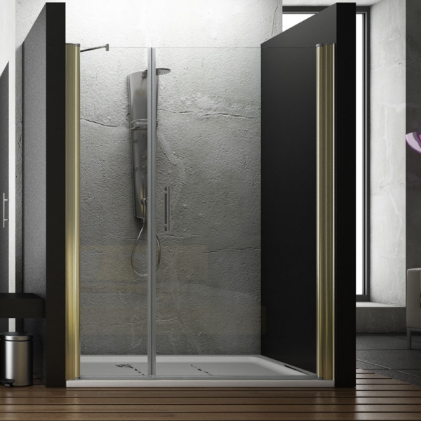 mampara de ducha 1 puerta abatible con fijo en linea - Ideal Mamparas