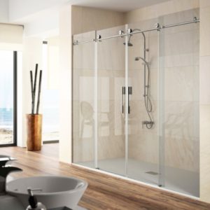 Mampara de ducha de alta calidad de acero inoxidable y cristal de seguridad