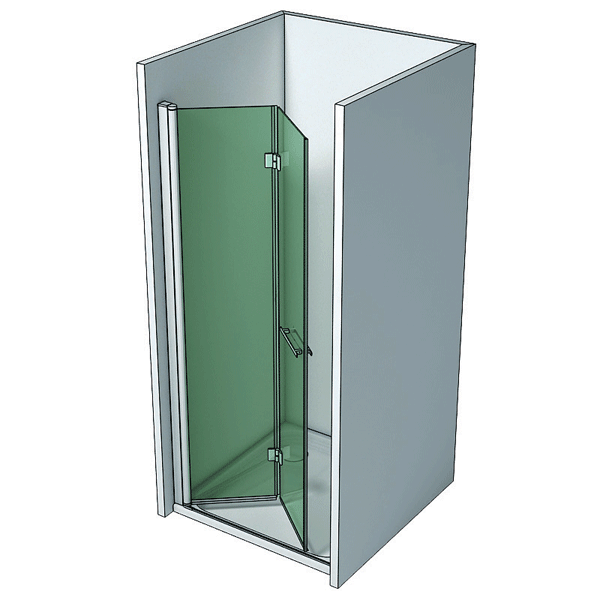 Mampara de ducha abatible - DA-PSA2 - TDA - rectangular / de vidrio templado