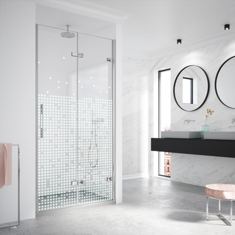 Mampara de ducha con puerta plegable de PVC reversible y adaptable :  : Bricolaje y herramientas