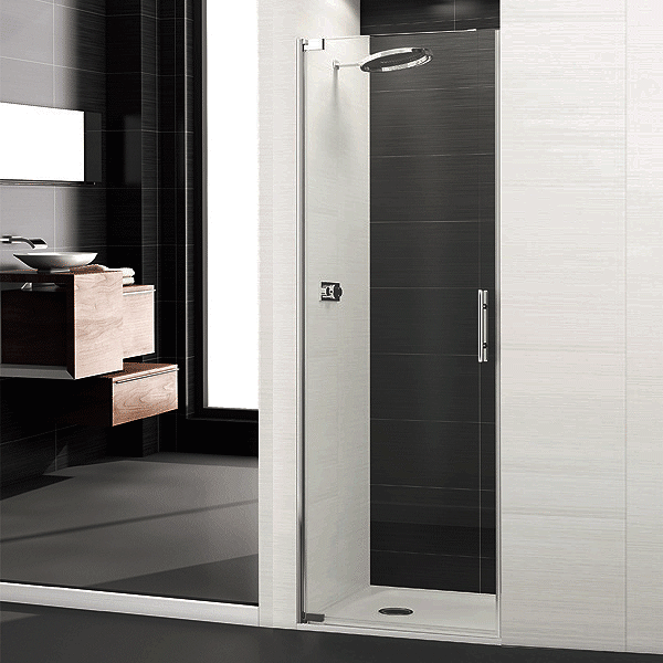 Mampara de ducha de una puerta batiente con apertura hacia fuera - Ideal  Mamparas