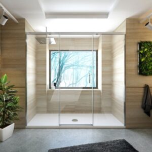 Mampara de ducha de 1 puerta corredera y 2 Fijos DUSCHOLUX D2 GRAVITY Ducha 2 Fijos / 1 Corredera