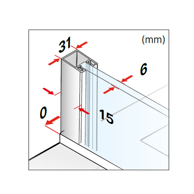 Mampara fija de ducha DUSCHOLUX Fijo D3 Axis 3 D3 medidas para mampara de ducha