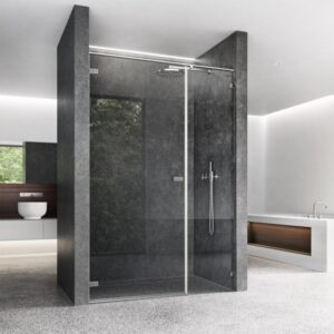 Mampara de ducha de 1 puerta batiente + fijo en l&iacute;nea DUSCHOLUX D5 Viva 1 puerta abatible + fijo en línea