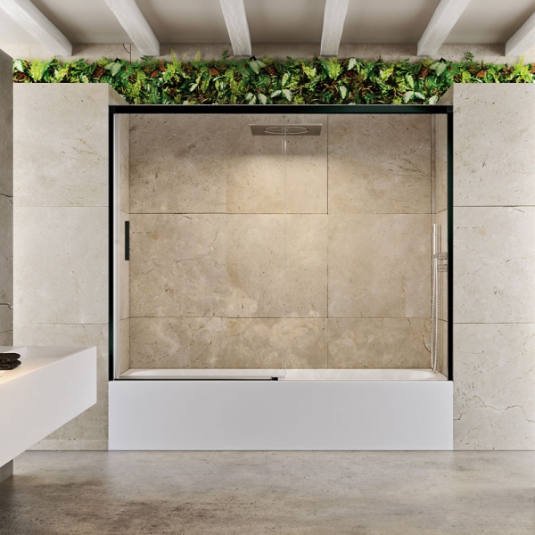 Mampara de bañera de puertas correderas DUSCHOLUX GRAVITY ONE Bañera 1 Fijo / 1 Corredera 1 Mampara de bañera de puertas correderas DUSCHOLUX GRAVITY ONE Bañera 1 Fijo / 1 Corredera