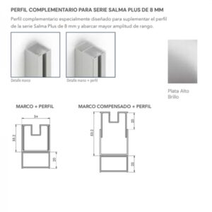 Perfil Extensi&oacute;n +2 cm. PLATA BRILLO