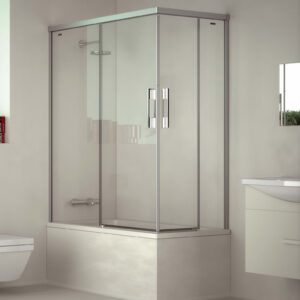 Mampara de bañera de puertas correderas por el vértice DUSCHOLUX D3 Gredel Angular Bañera