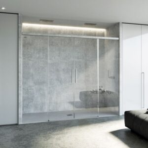 Mampara de ducha de 2 puertas correderas y 2 fijos DUSCHOLUX D5 CUSTOM de 2 Fijos + 2 Correderas ducha