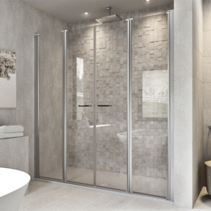 Mampara de ducha de puertas plegables DUSCHOLUX D1 Plus Giro 4 Plegables sin marco