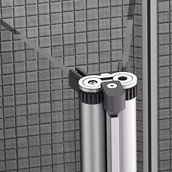 Mampara de ducha de puertas plegables DUSCHOLUX D1 Plus Giro 4 Plegables sin marco 3 Mampara de ducha de puertas plegables DUSCHOLUX D1 Plus Giro 4 Plegables sin marco