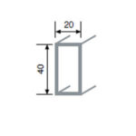 Perfil 2 x 4 cm.