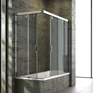 Mamparas de bañera de puertas correderas por el vértice