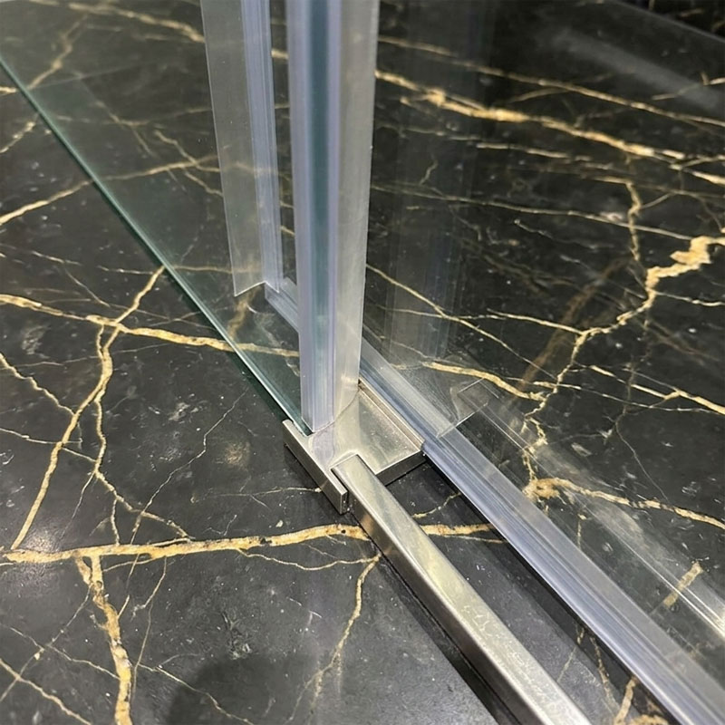Mampara de ducha de 1 puerta corredera y 1 Fijo PR/FDC600+Lateral 3 Guiador inferior acero para mampara de ducha