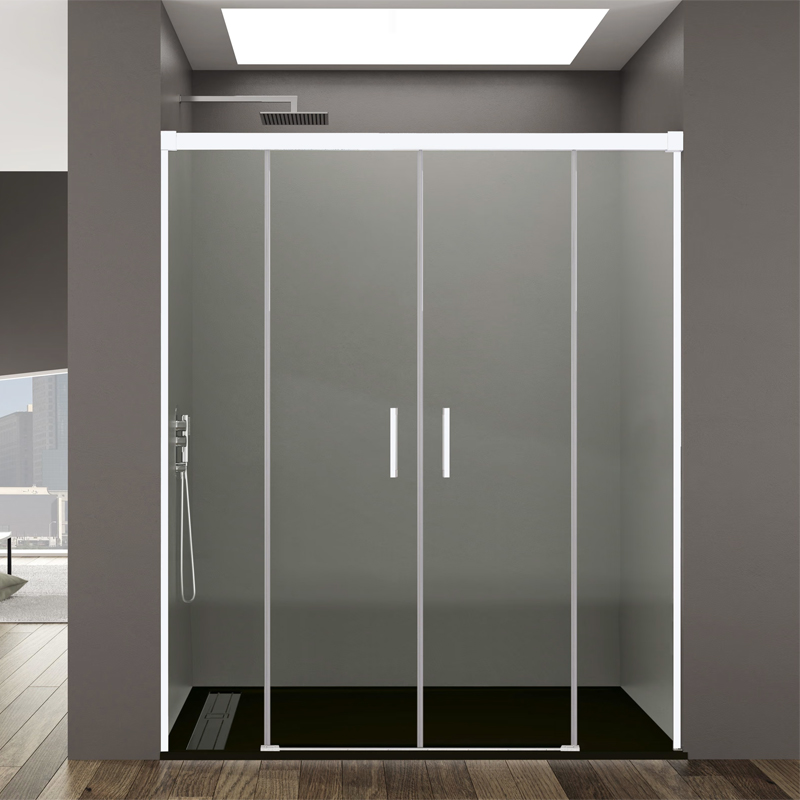 Mampara de ducha de 2 puertas correderas y 2 fijos GME Basic Spazio BLACK or WHITE 3 GME Basic Spazio BLACK or WHITE: BLANCA