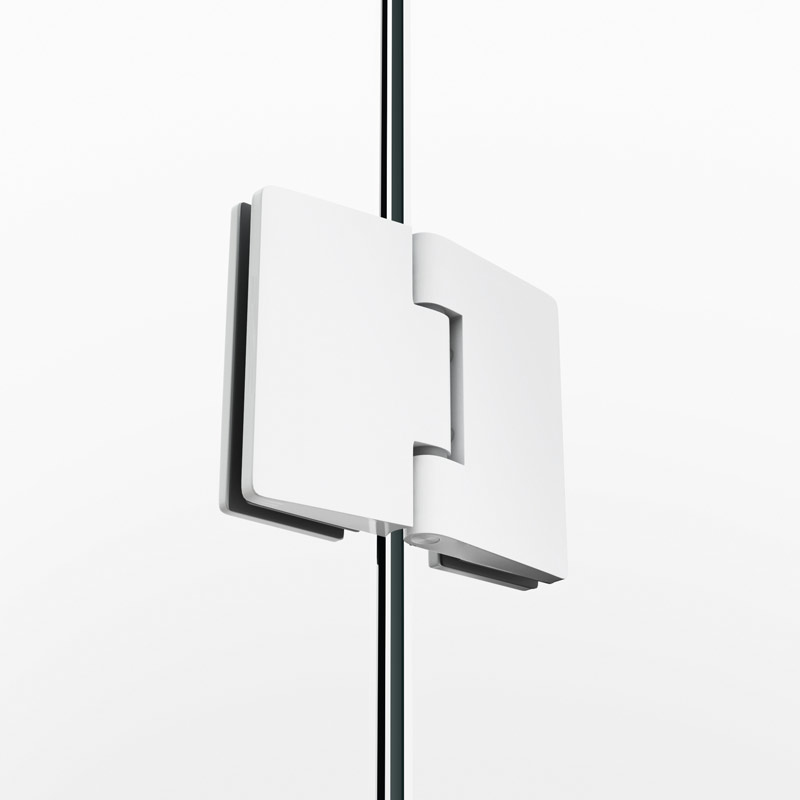 Mampara de ducha de 1 puerta batiente con segmento fijo GME Glass Fijo+Puerta Combi C 9 BISAGRA BLANCA para mampara de ducha