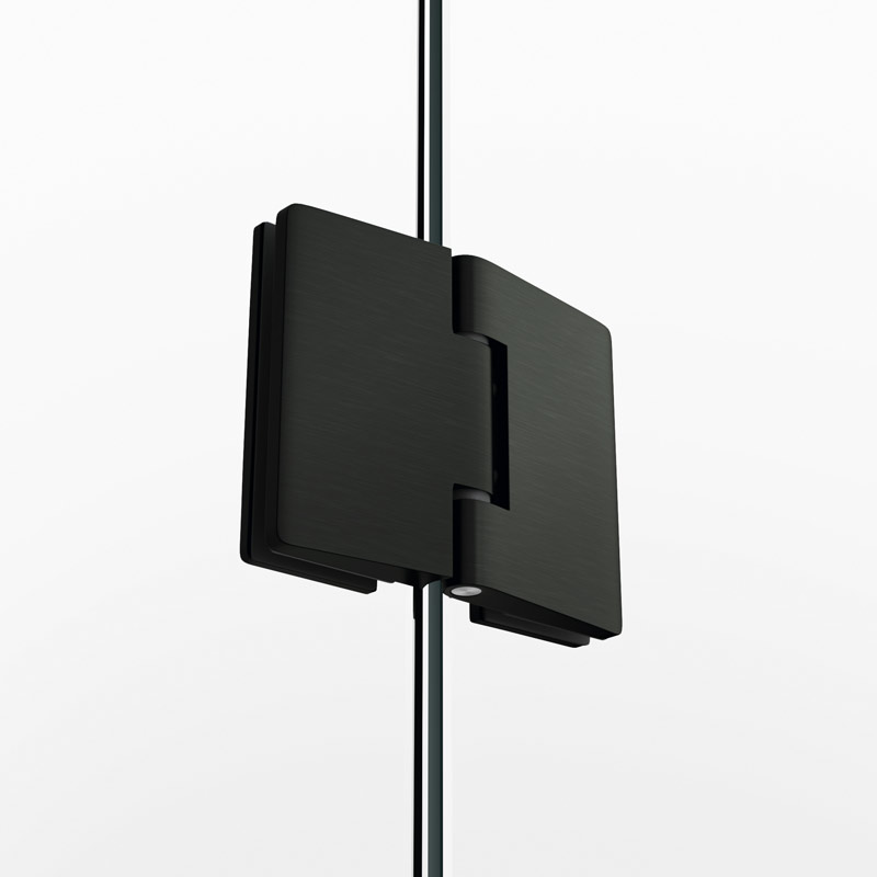 Mampara de ducha de 1 puerta batiente con segmento fijo GME Glass Fijo+Puerta Combi C 8 BISAGRA NEGRA para mampara de ducha