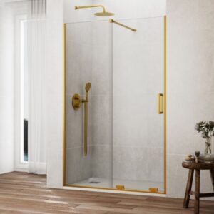 Mamparas de ducha de 1 puerta corredera y 1 fijo SIN marco superior GME Kenna Oro