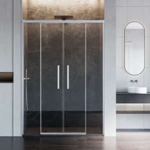 Mampara de ducha de 2 puertas correderas y 2 fijos PROFILTEK Hit HI-225