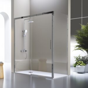 Mampara de ducha de 1 puerta corredera y 1 Fijo KASSANDRA Luka LK 407 con lateral fijo