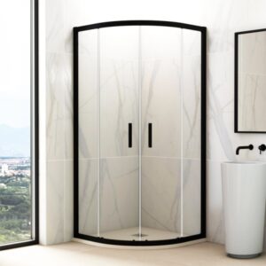 Mampara de ducha circular de puertas correderas GME Prestige Titan Semicircular BLACK