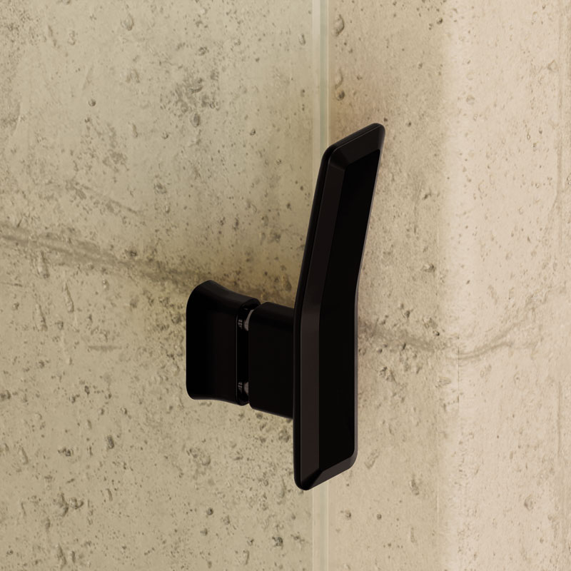 Mampara de ducha de 1 puerta corredera y 1 Fijo PROFILTEK Royal RO-310 3 Maneta Bali NEGRO para mampara de ducha