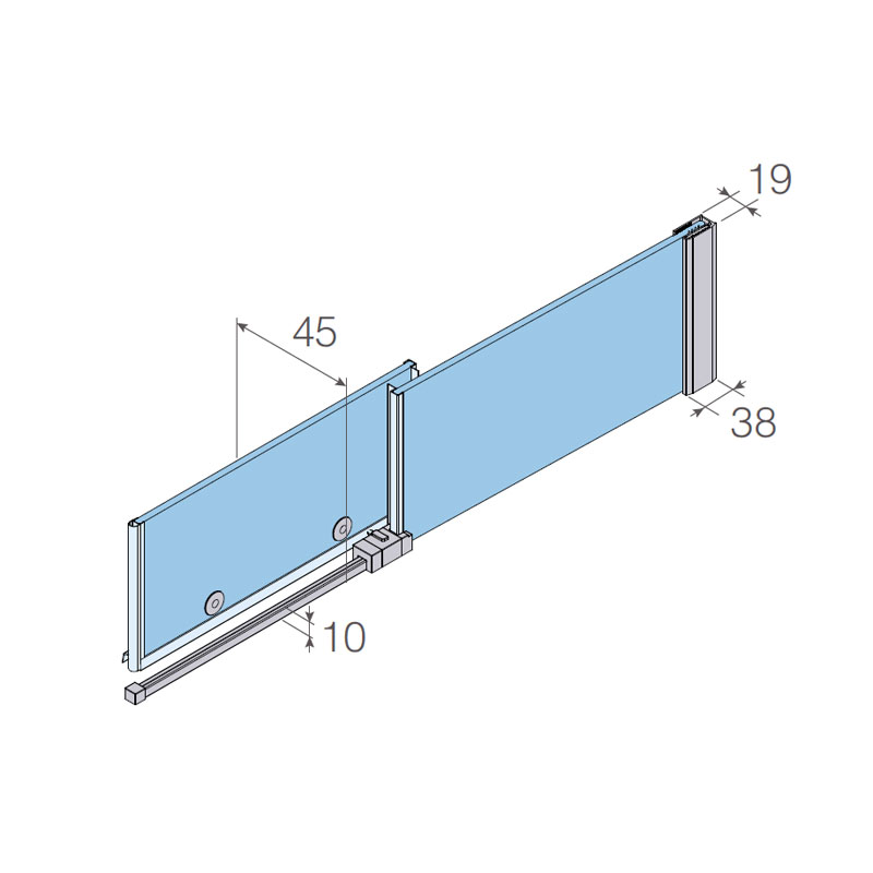 Mampara de ducha de 1 puerta corredera y 1 Fijo PROFILTEK Royal RO-310 8 PROFILTEK Royal RO-310: RO medidas