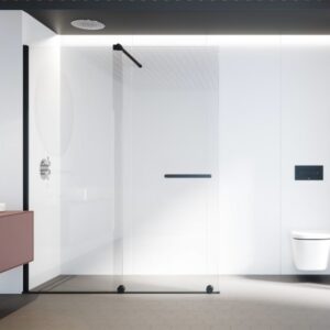 Mamparas de ducha de 1 puerta corredera y 1 fijo SIN marco superior PROFILTEK Vanity VY-250