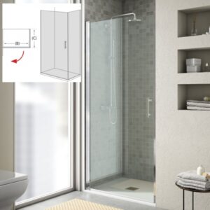 Mampara de ducha de 1 puerta batiente KR/FDB500 para lateral, modelo KR FDB500