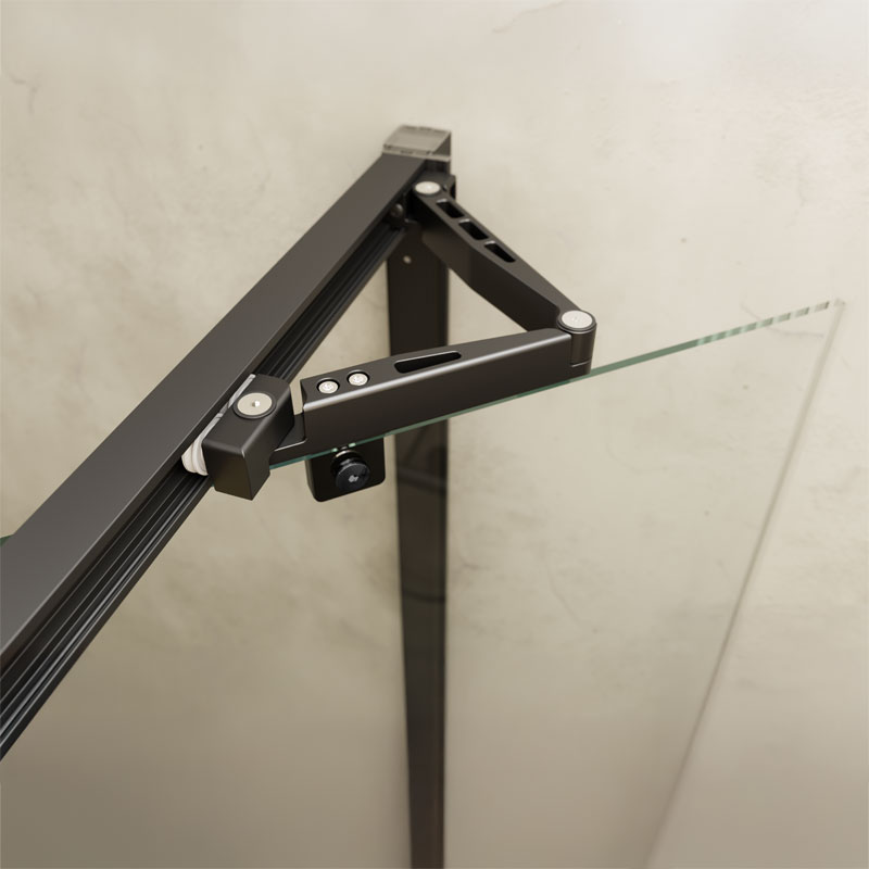 Mampara de ducha de 1 puerta batiente PROFILTEK Serena SE-310 10 SE210 Negro Transp D2 para mampara de ducha