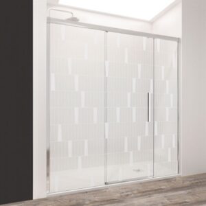 Mampara de ducha de 1 puerta corredera y 2 Fijos PROFILTEK Wind WI-230