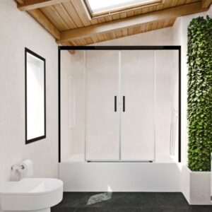 Mampara de ba&ntilde;era de puertas correderas DUSCHOLUX GRAVITY ONE Bañera 2 Fijos / 2 Correderas