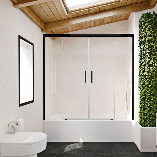 Mampara de bañera de puertas correderas DUSCHOLUX GRAVITY ONE Bañera 2 Fijos / 2 Correderas 1 Mampara de bañera de puertas correderas DUSCHOLUX GRAVITY ONE Bañera 2 Fijos / 2 Correderas
