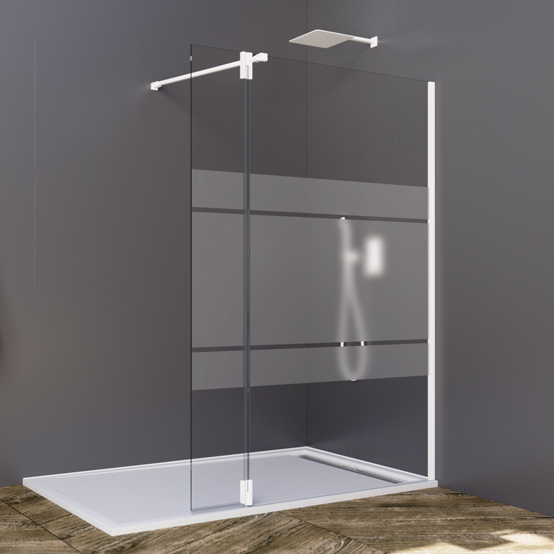 Mampara fija + abatible Ducha GME Screen White Bisagras 2 Blanco Bisagra Frost para mampara de ducha