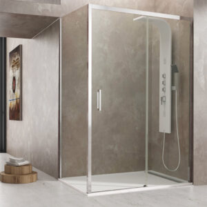 Mampara de ducha de 1 puerta corredera y 1 Fijo GME Aktual + Lateral