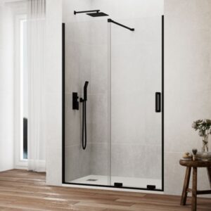 Mamparas de ducha de 1 puerta corredera y 1 fijo SIN marco superior GME Kenna Black