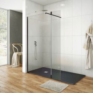Mampara fija + abatible Ducha GME Screen Black Bisagras