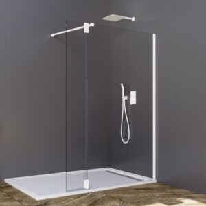 Mampara fija + abatible Ducha GME Screen White Bisagras