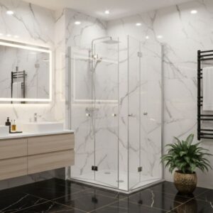 Mampara de ducha en esquina de puertas batientes JV/ADP600, modelo JV ADP600