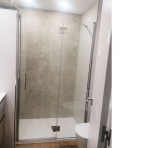 Mampara de ducha de 1 puerta batiente con segmento fijo JV/FDB820, modelo JV FDB820