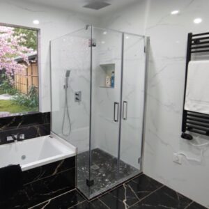 Mampara de ducha de 2 puertas batientes JV/FDS800, modelo JV FDS800