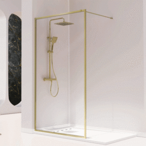 Mampara fija de ducha KASSANDRA Fresh FR 103 Oro Cepillado