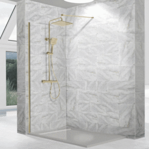 Mampara fija de ducha KASSANDRA Fresh FR 633 Oro Cepillado