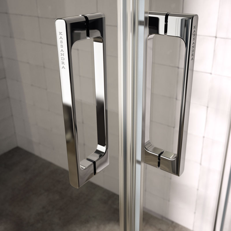 Mampara de ducha de 2 puertas correderas y 2 fijos KASSANDRA Glase GS 100 5 Detalles para mampara de ducha